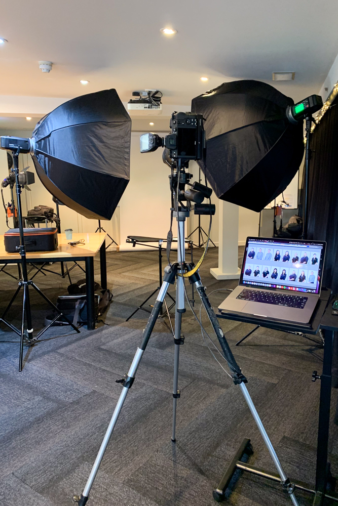 Lighting setup on location