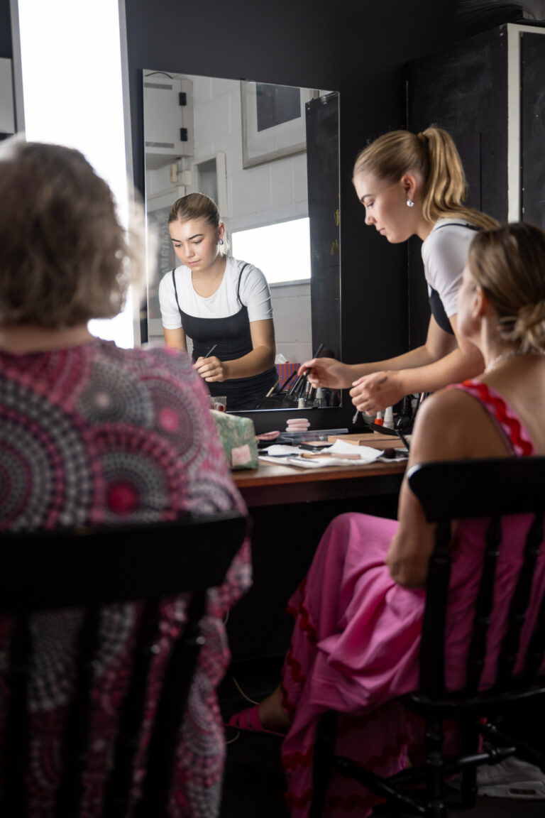 Pre-shoot hair and makeup